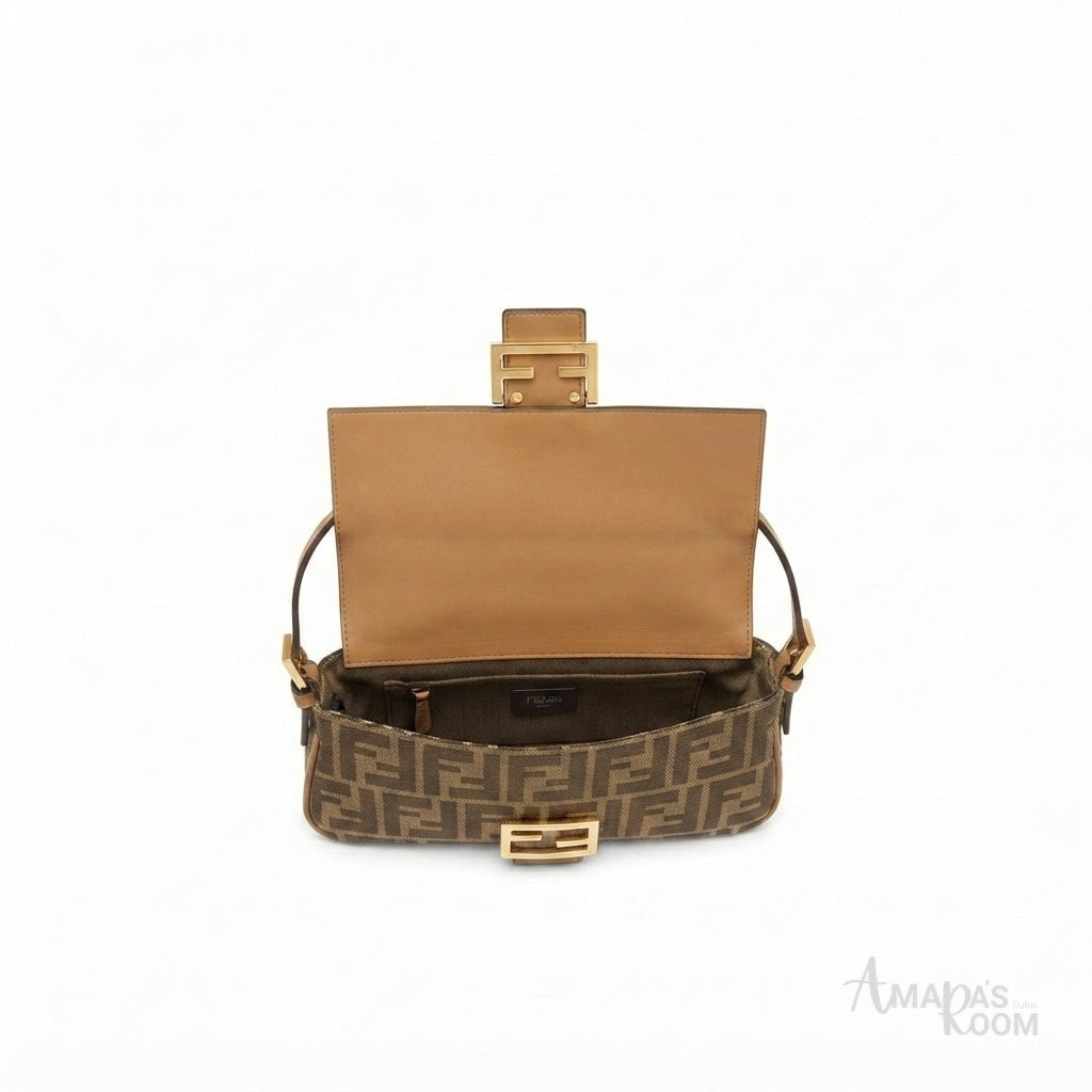 Fendi-Style Monogram Baguette Shoulder Bag - View 4