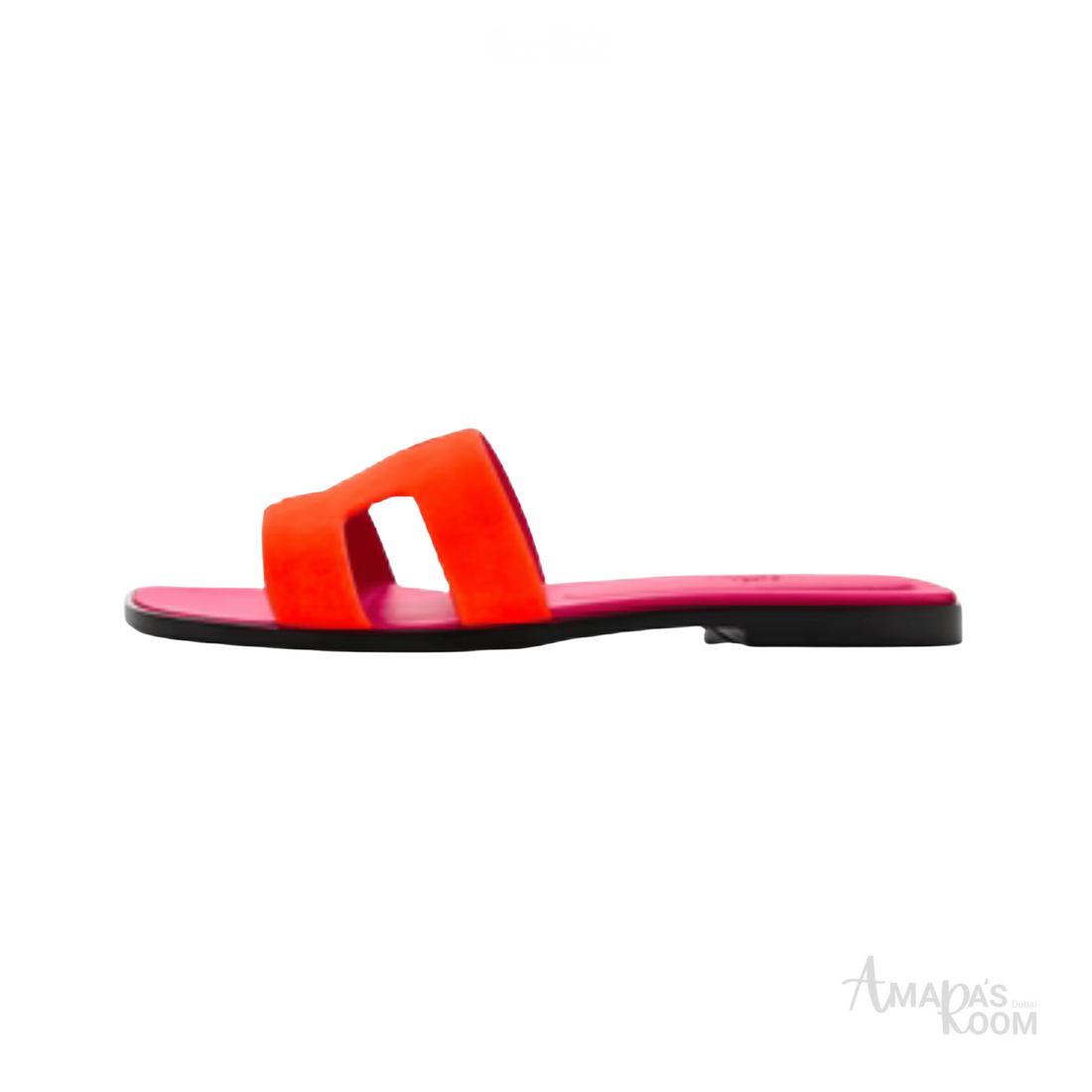 Oran Suede Slides – Vibrant Orange – Amara UAE image 1