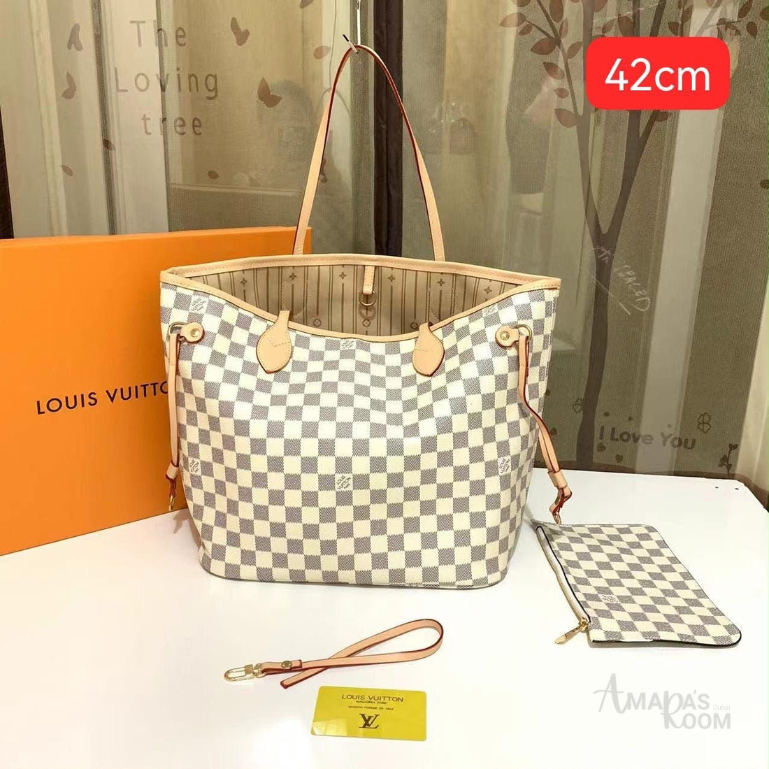Louis Vuitton Bag Neverfull GM Handbag White Tan – product view