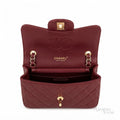 Chanel Top Handle Mini Rectangular Flap Bag – Burgundy - View 4