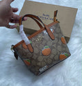 Coach Bag Canvas Vibrant Orange Fruit Print - View 4