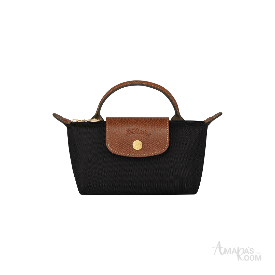 Longchamp Le Pliage Original Pouch – Black & Brown - View 1