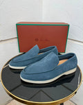 Loro Piana Summer Walk Suede Loafers – Blue - View 4