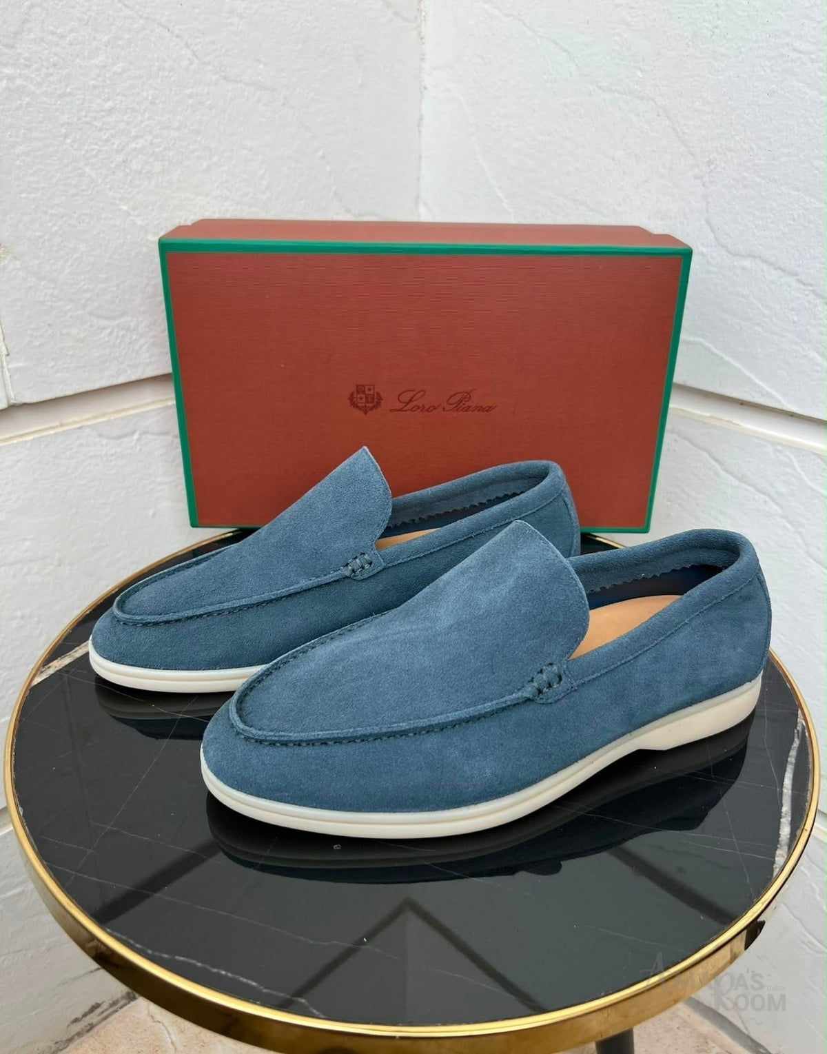 Loro Piana Summer Walk Suede Loafers – Blue - View 4