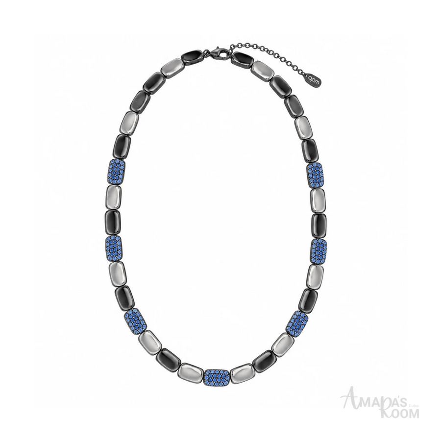 APM Monaco Blue Silver Toned Set