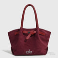 Alo Faux-Suede Tote Bag – Burgundy - View 5