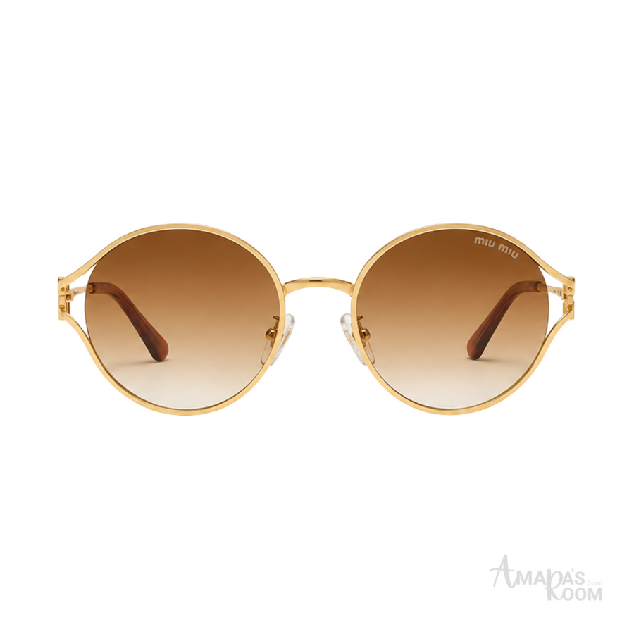 Miu Miu Sunglasses MU 52YS Oval Peach Gold – product view