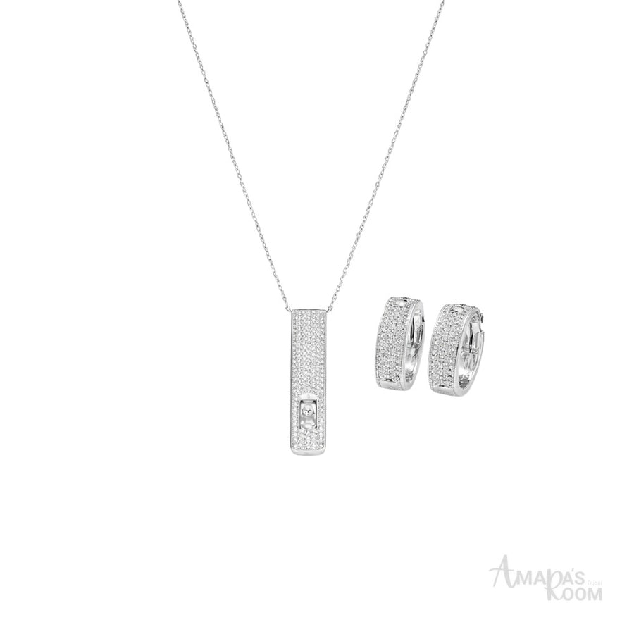 Messika Jewelry | Move Uno Pave Vertical White Gold Full Diamonds