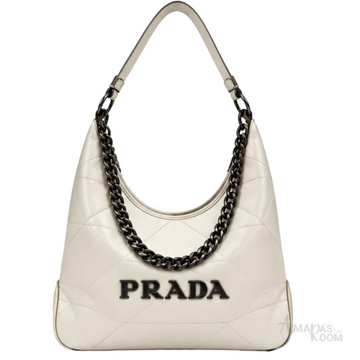 Prada Bag | Triangle Stitch Hobo White