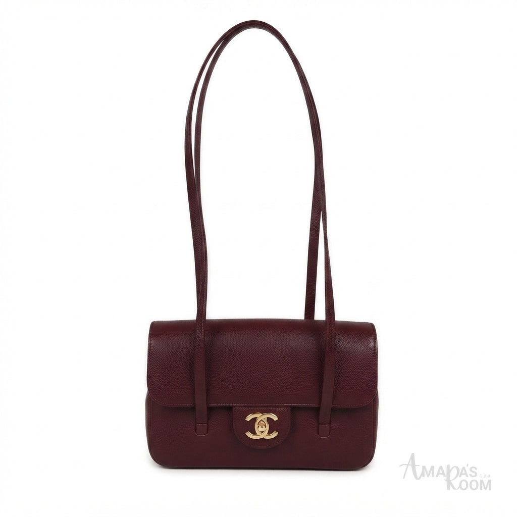 Chanel Preppy Coco Small Flap Bag – Dark Burgundy - View 1