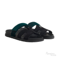 Hermès Chypre Sandals – Noir / Vert Mousse - View 1