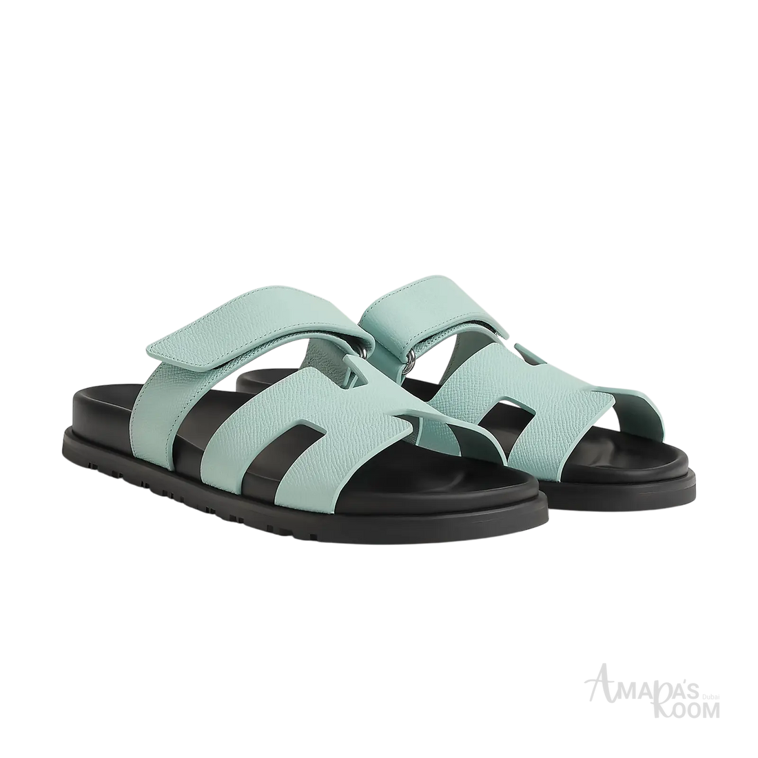 Hermès Chypre Sandals – Bleu Cristaux - View 1