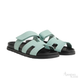 Hermès Chypre Sandals – Bleu Cristaux - View 1