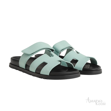 Hermès Chypre Sandals – Bleu Cristaux - View 1