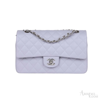 Chanel Classic Double Flap Bag Lavender Caviar Silver Hardware - View 1