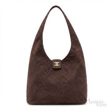 Chanel Suede Hobo Bag – Chocolate Brown - View 1
