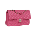 Chanel Classic Double Flap Bag Dark Pink Caviar Light Gold Hardware - View 2