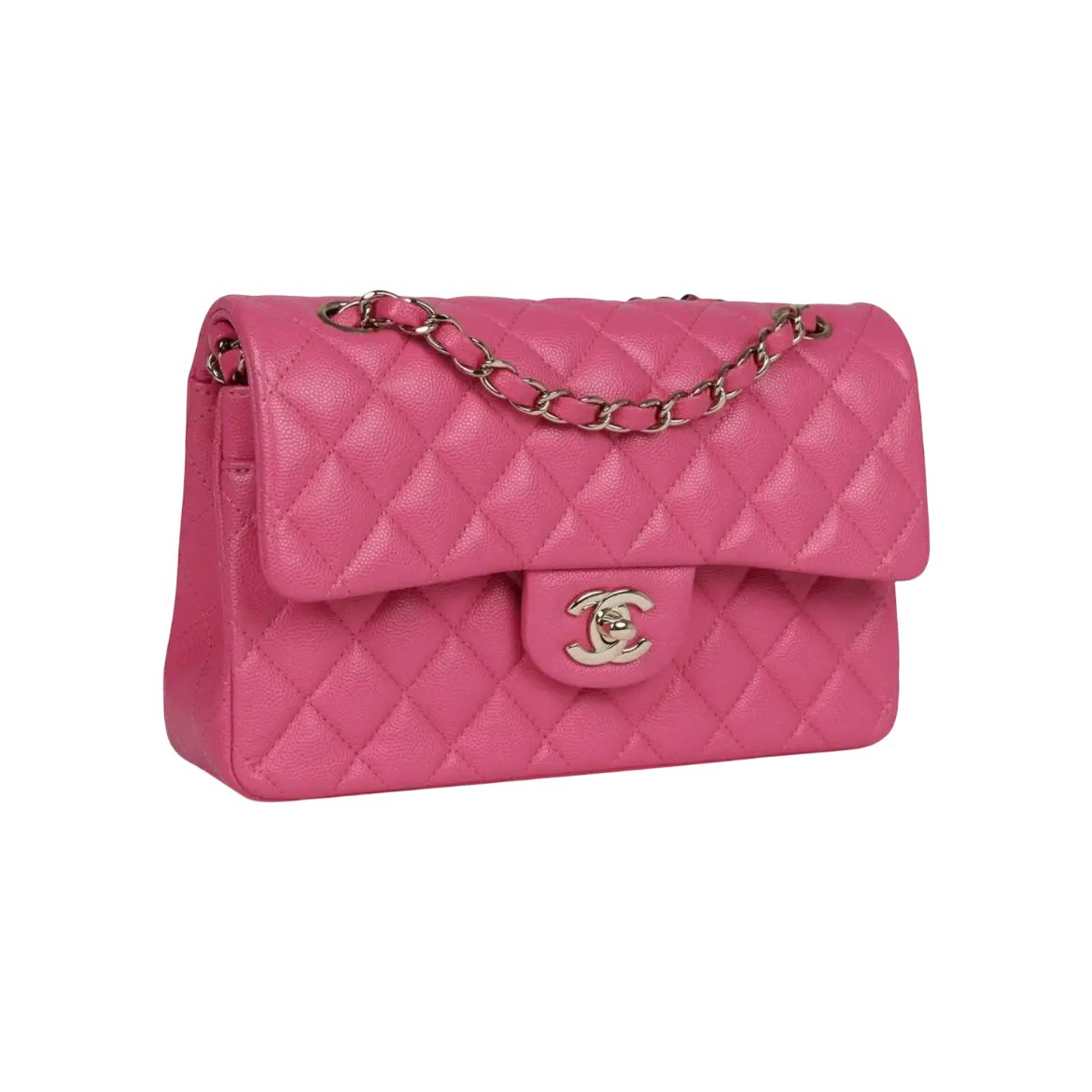 Chanel Classic Double Flap Bag Dark Pink Caviar Light Gold Hardware - View 2