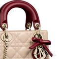 Dior Mini Lady Bag – White & Burgundy - View 2