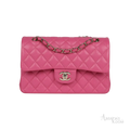 Chanel Classic Double Flap Bag Dark Pink Caviar Light Gold Hardware - View 1