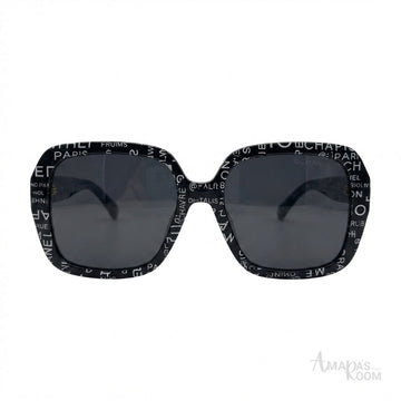 Chanel Sunglasses Black & White Graphic Lettered - View 1