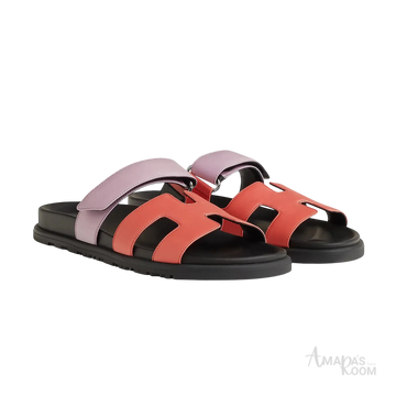 Hermès Chypre Sandals – Rose Pêche / Violet Pétale - View 1