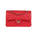 Chanel Classic Double Flap Bag Red Shiny Caviar Light Gold Hardware - View 1