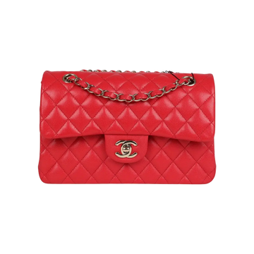 Chanel Classic Double Flap Bag Red Shiny Caviar Light Gold Hardware - View 1