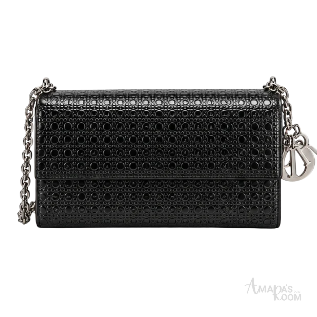 Dior Bag | Miss Dior Promenade Pouch – Black Cannage – Perforated Leather