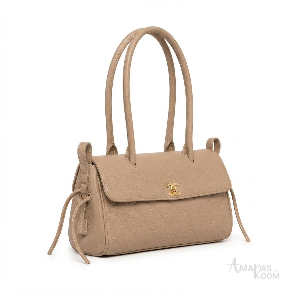Chanel Grained Calfskin Handbag – Beige - View 2