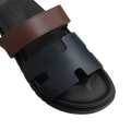 Hermès Chypre Sandals – Marine / Marron Palissandre - View 2