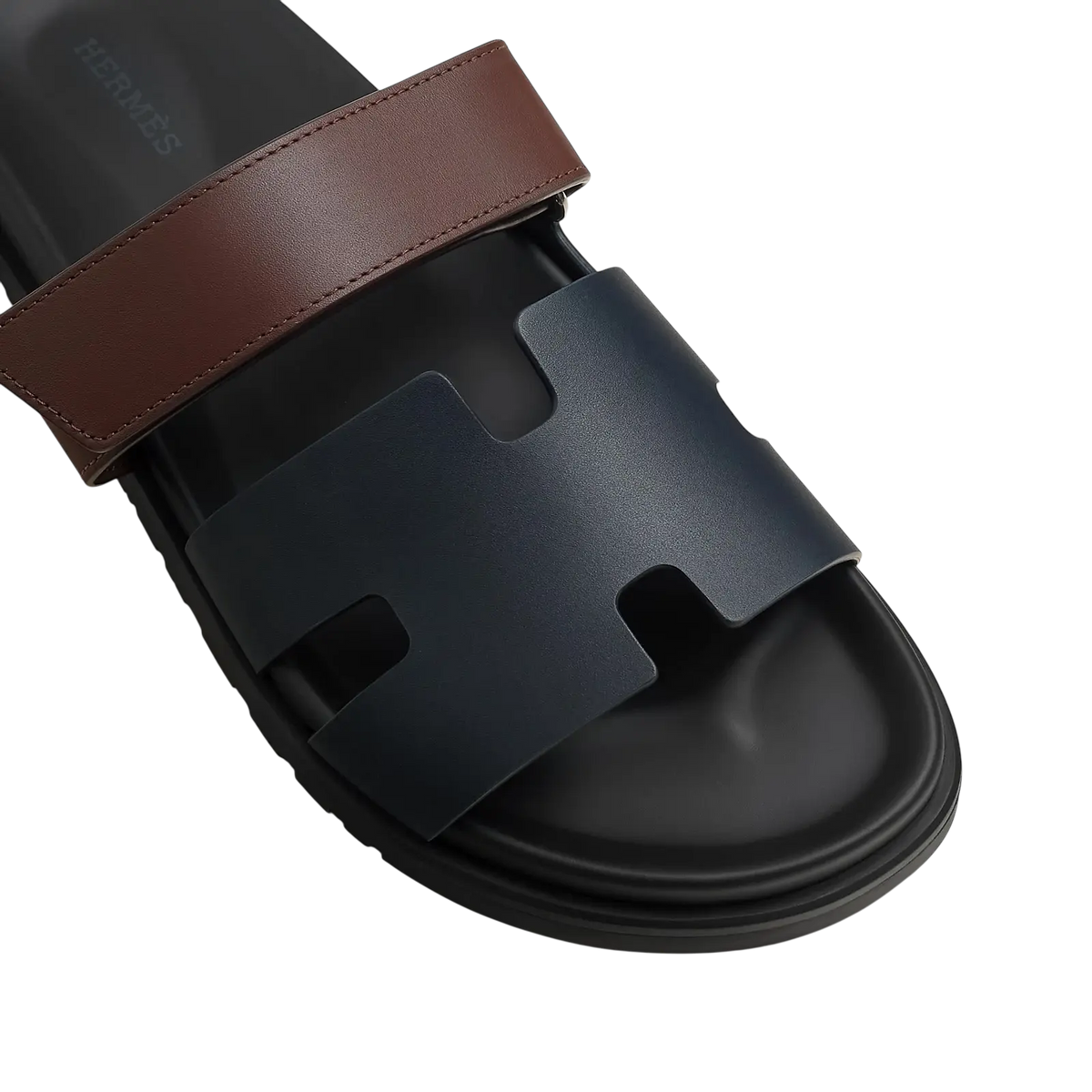 Hermès Chypre Sandals – Marine / Marron Palissandre - View 2