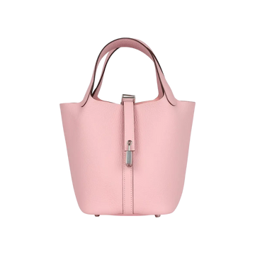 Hermès Picotin Lock 18 Bucket Bag – Rose Sakura Clemence Palladium Hardware - View 1