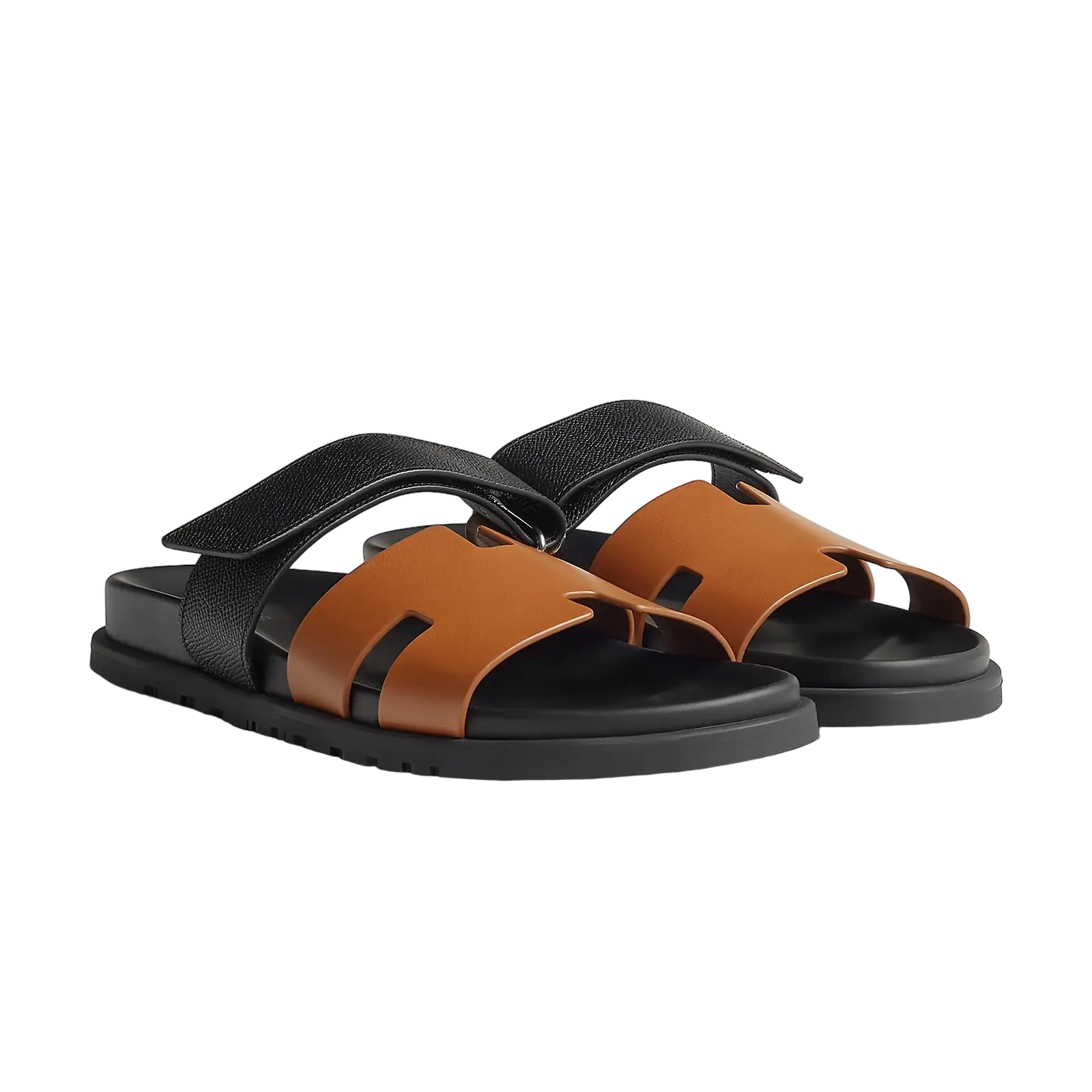 Hermès Chypre Sandals – Naturel H / Noir - View 1