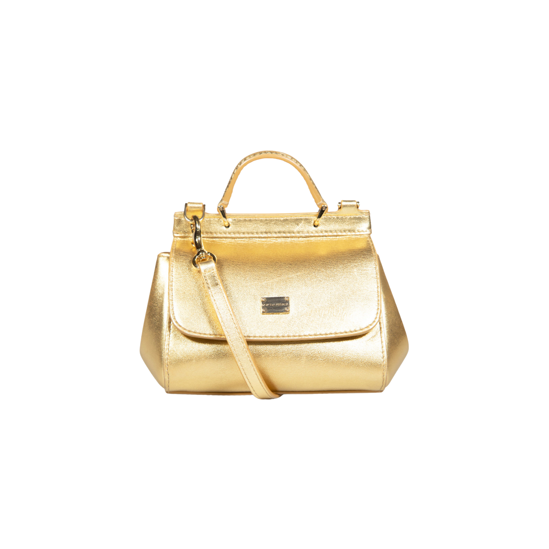 Dolce & Gabbana Bag | Gold Leather Sicily Top-Handle