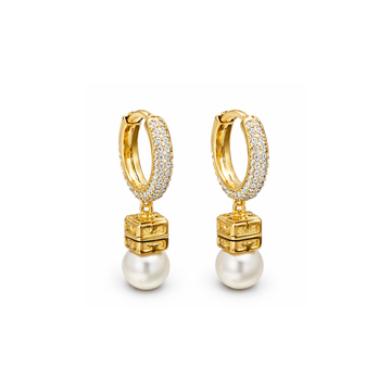 Givenchy Jewelry | G Cube Pavé Hoop Earrings Resin Pearl Drops