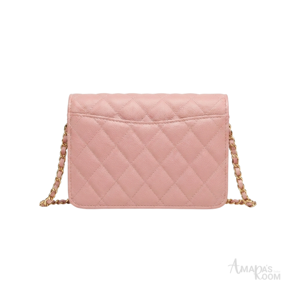 Chanel Wallet – Pink Quilted Caviar Leather - View 5