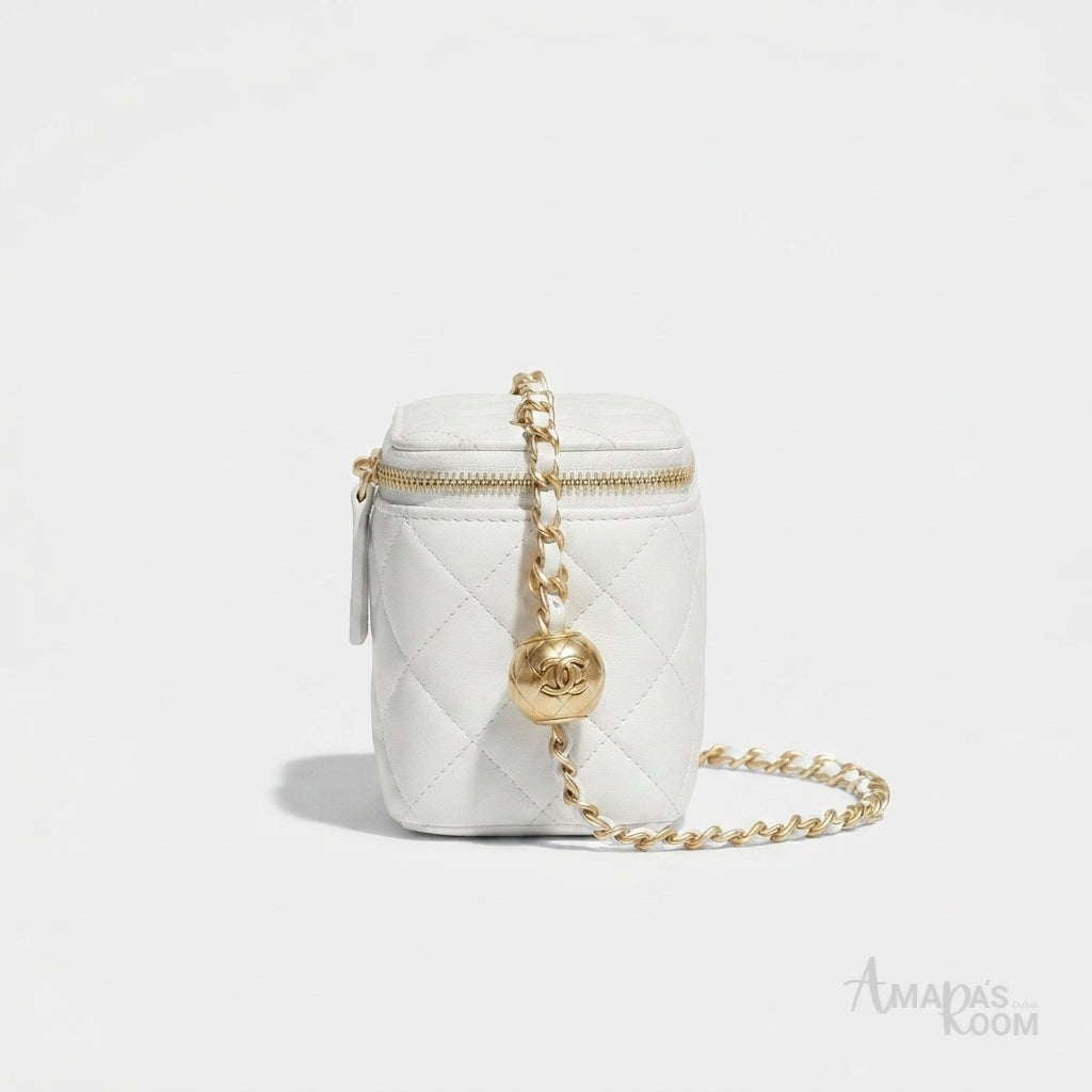Chanel Mini Vanity Case – White & Gold-Tone - View 5