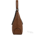 Prada Bag | Triangle Stitch Leather Hobo Bag (with chain strap) – Brown (Cognac – Tan nappa leather with silver-tone metal logo lettering)