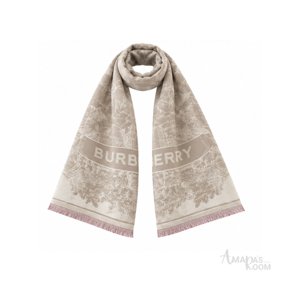 Burberry | Scarf Oak Leaf Cream - View 3