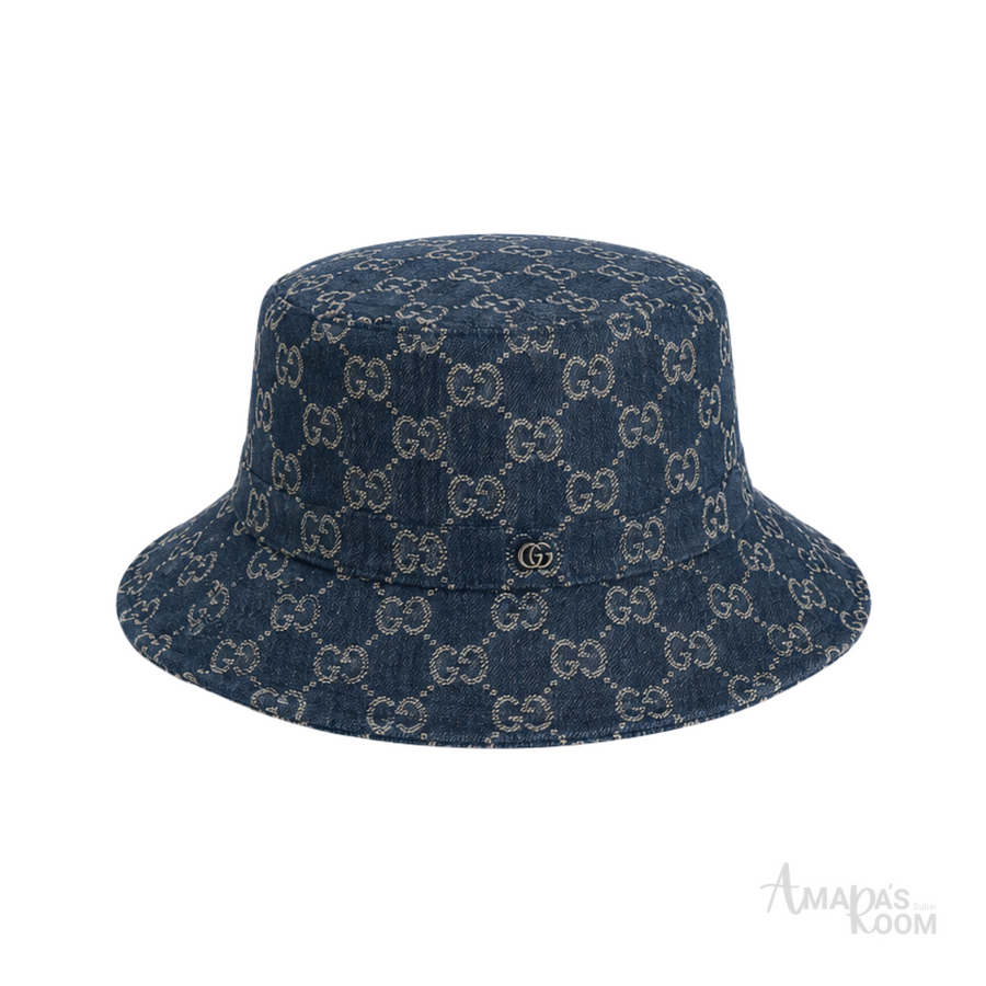 Gucci GG Canvas Bucket Hat Navy Blue – product view