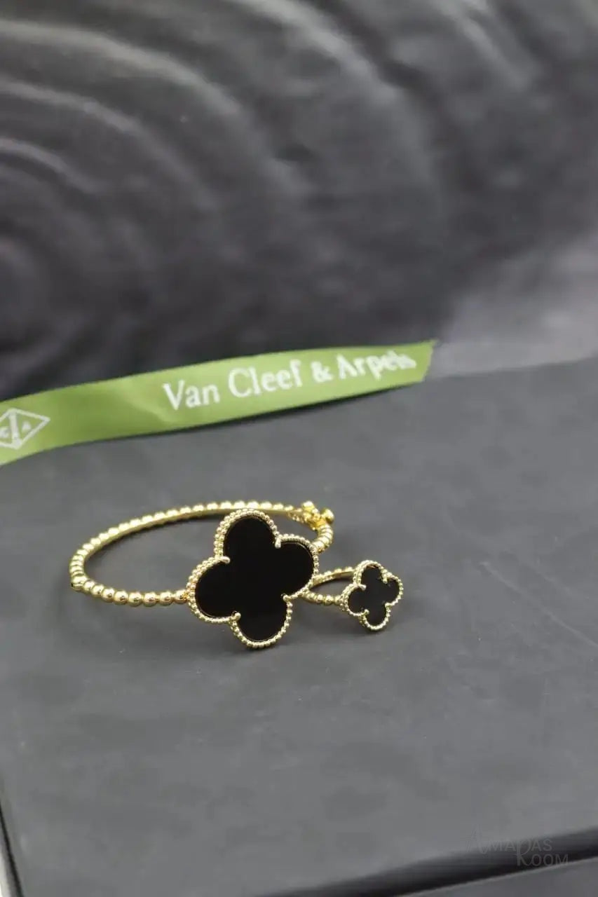 Van Cleef & Arpels Jewelry | Alhambra Bracelet Ring Set Gold