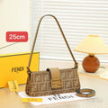 Fendi-Style Monogram Baguette Shoulder Bag - View 5