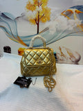 Chanel Bag | Trendy CC Flap Bag with Top Handle – Metallic Gold