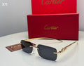 Cartier Sunglasses Rimless Rectangular Dark Lenses - View 3