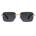 Cartier Sunglasses Rimless Rectangular Dark Lenses - View 1