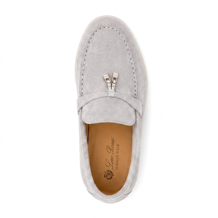 Loro Piana Summer Charms Loafers – Light Grey - View 1
