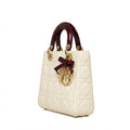 Dior Lady Dior-Style Mini Handbag – Ivory & Burgundy - View 2