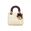 Dior Lady Dior-Style Mini Handbag – Ivory & Burgundy - View 1