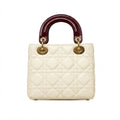 Dior Lady Dior-Style Mini Handbag – Ivory & Burgundy - View 4